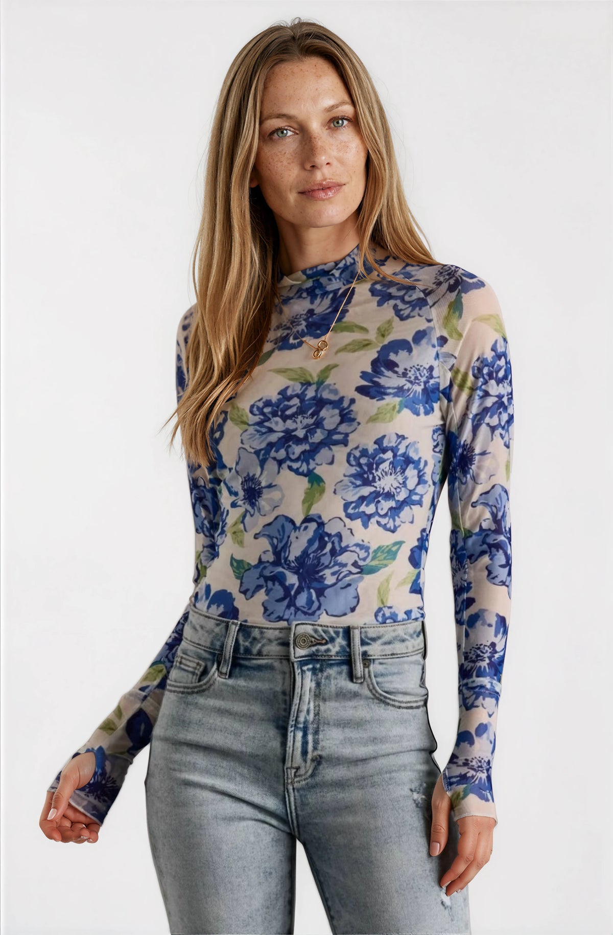 Lt. Pink Floral Mesh Top - Fitkitty Culture Athleisure Wear, Yoga Wear & Women's Clothing