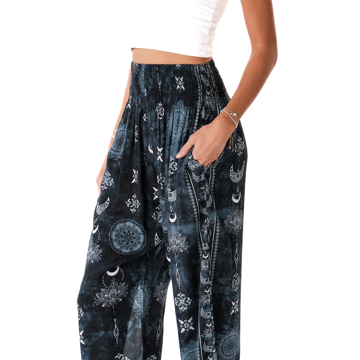 Twilight Lotus Harem Pants with Pockets - House of Caelo Athleisure Wear, Yoga Wear & Women's Clothing