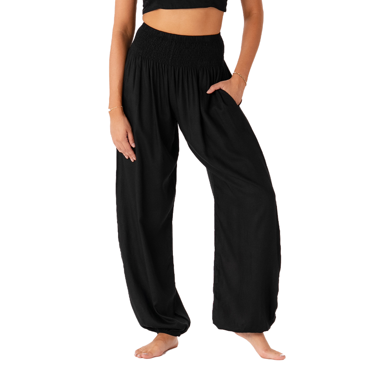 Black Harem Pants with Pockets — alternate product view 5