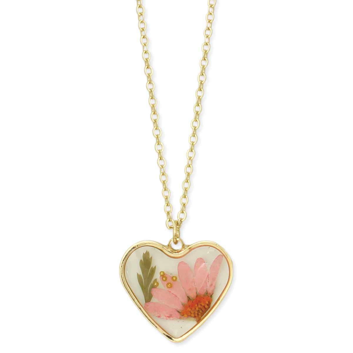Cottage Floral Heart Dried Flower Necklace - Fitkitty Culture Athleisure Wear, Yoga Wear & Women's Clothing