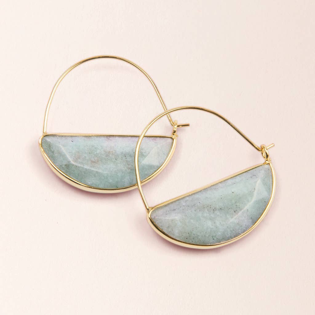 Stone Prism Hoop - Amazonite/Gold - Fitkitty Culture Athleisure Wear, Yoga Wear & Women's Clothing