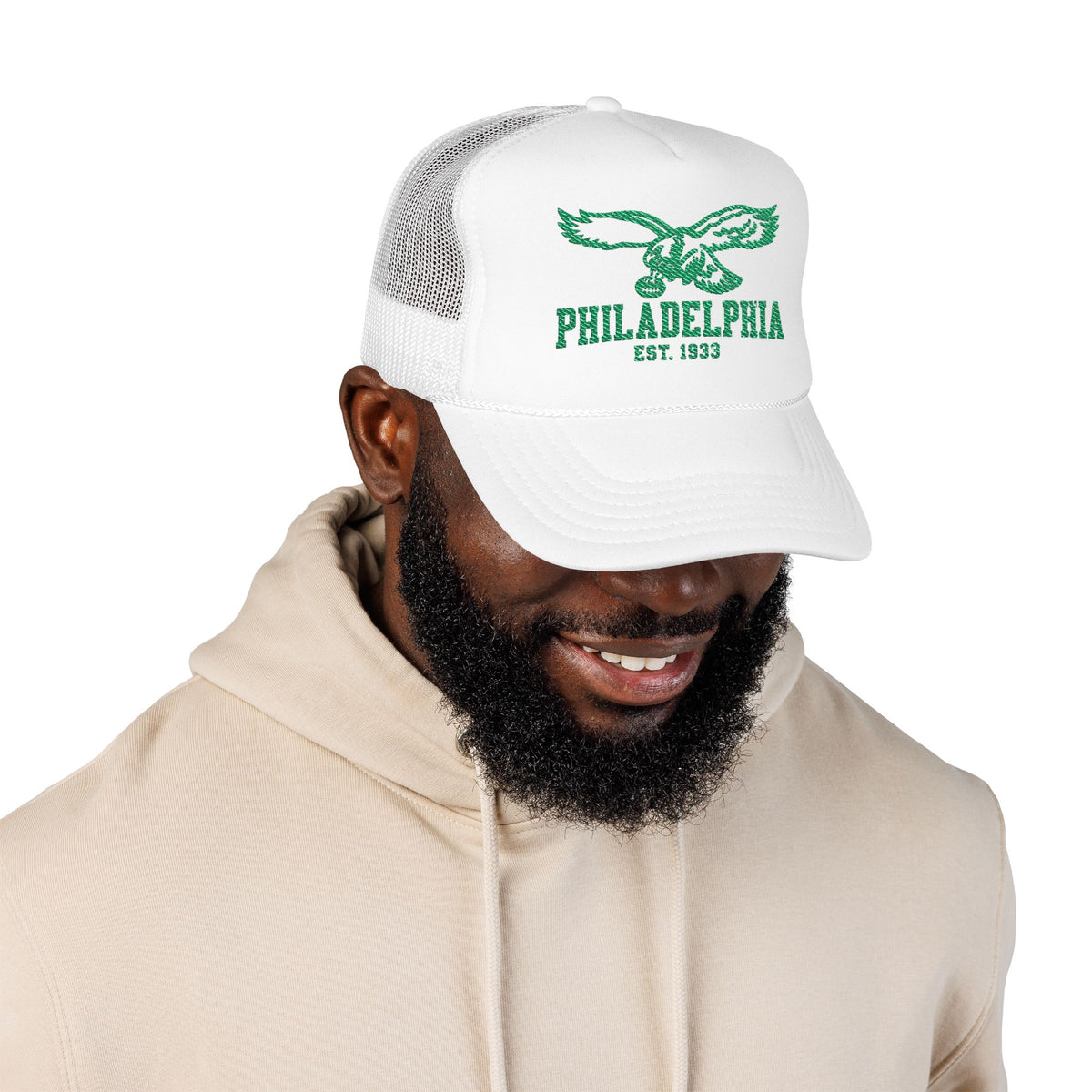 Philadelphia Eagle Trucker Hat - Vintage Green Foam Cap (Est. 1933)