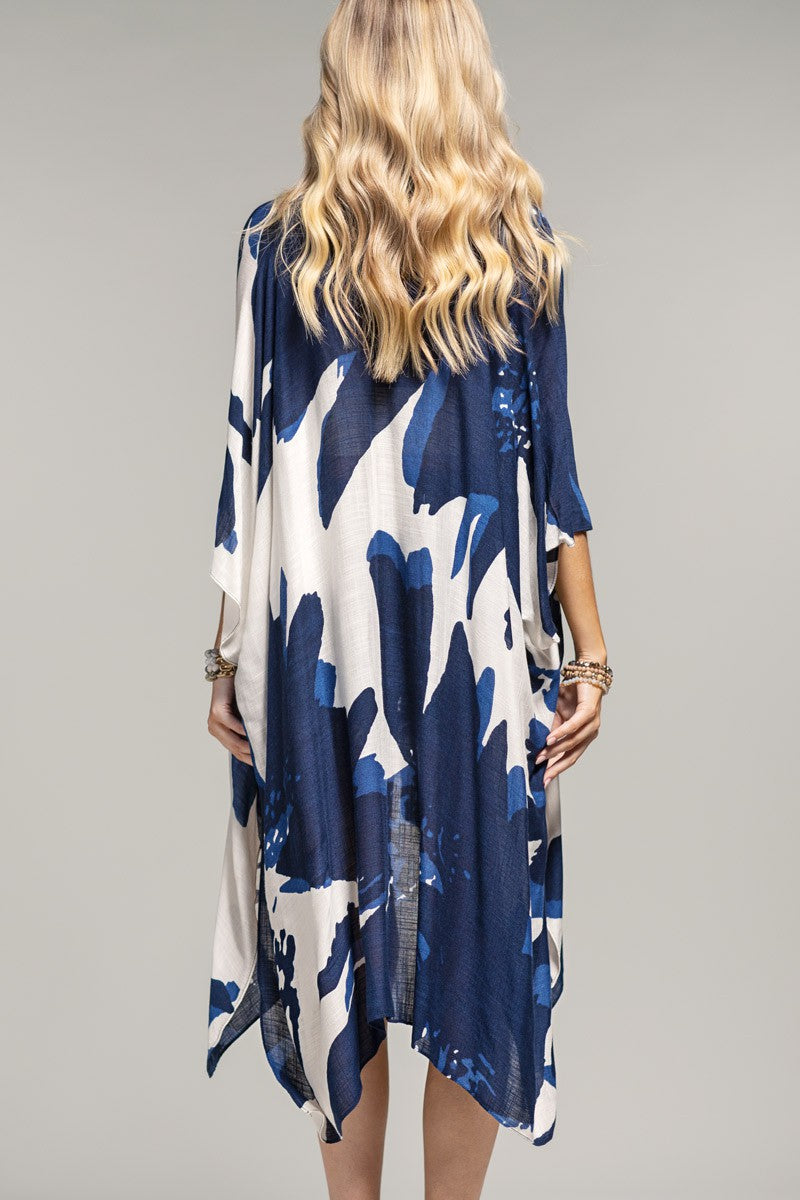 Ocean Bloom Kimono Wrap Navy — alternate product view 4