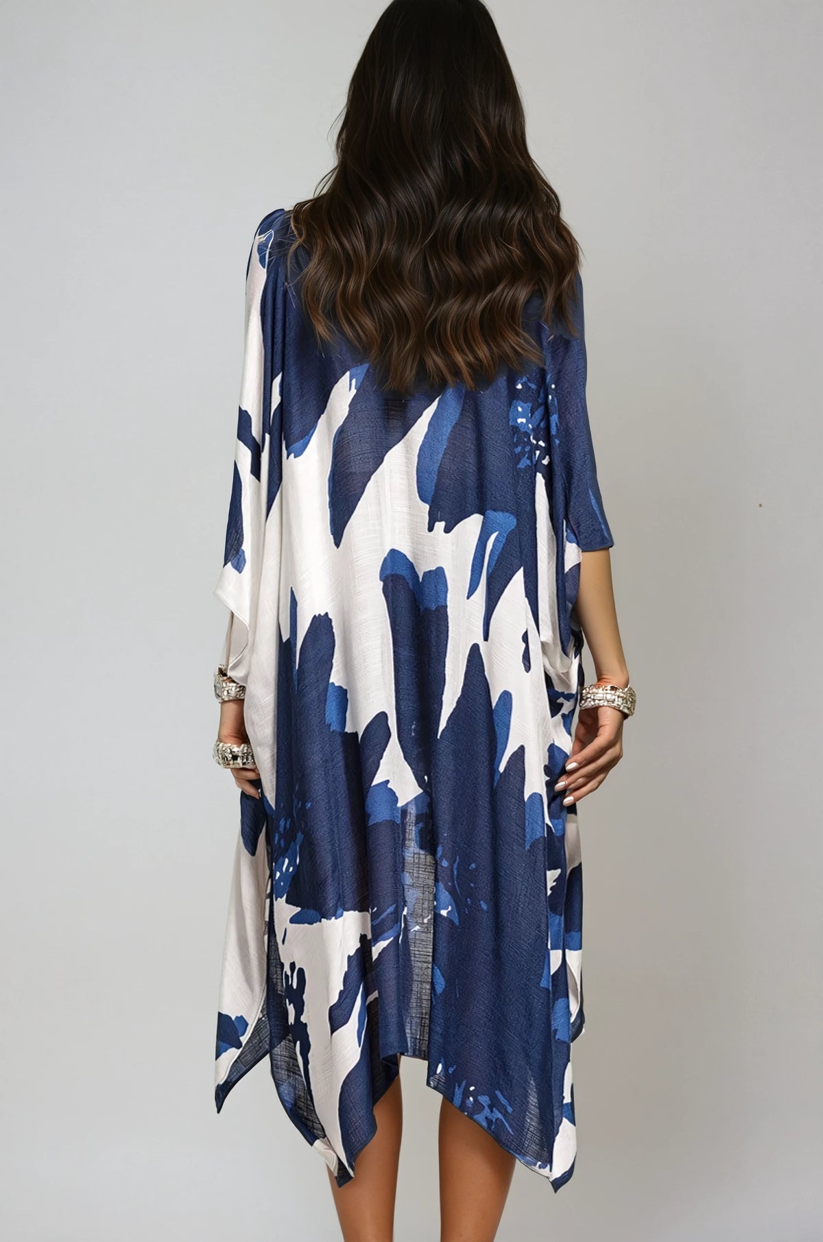 Ocean Bloom Kimono Wrap Navy — alternate product view 2