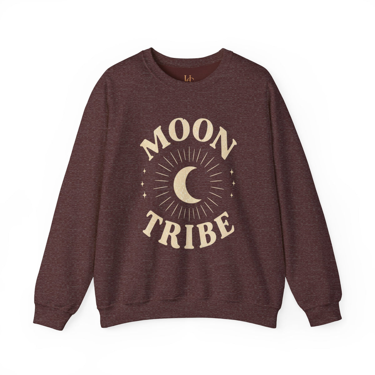 Moon Tribe Crewneck Sweatshirt — Celestial Moon Graphic Pullover - Jewel Tones — alternate product view 9