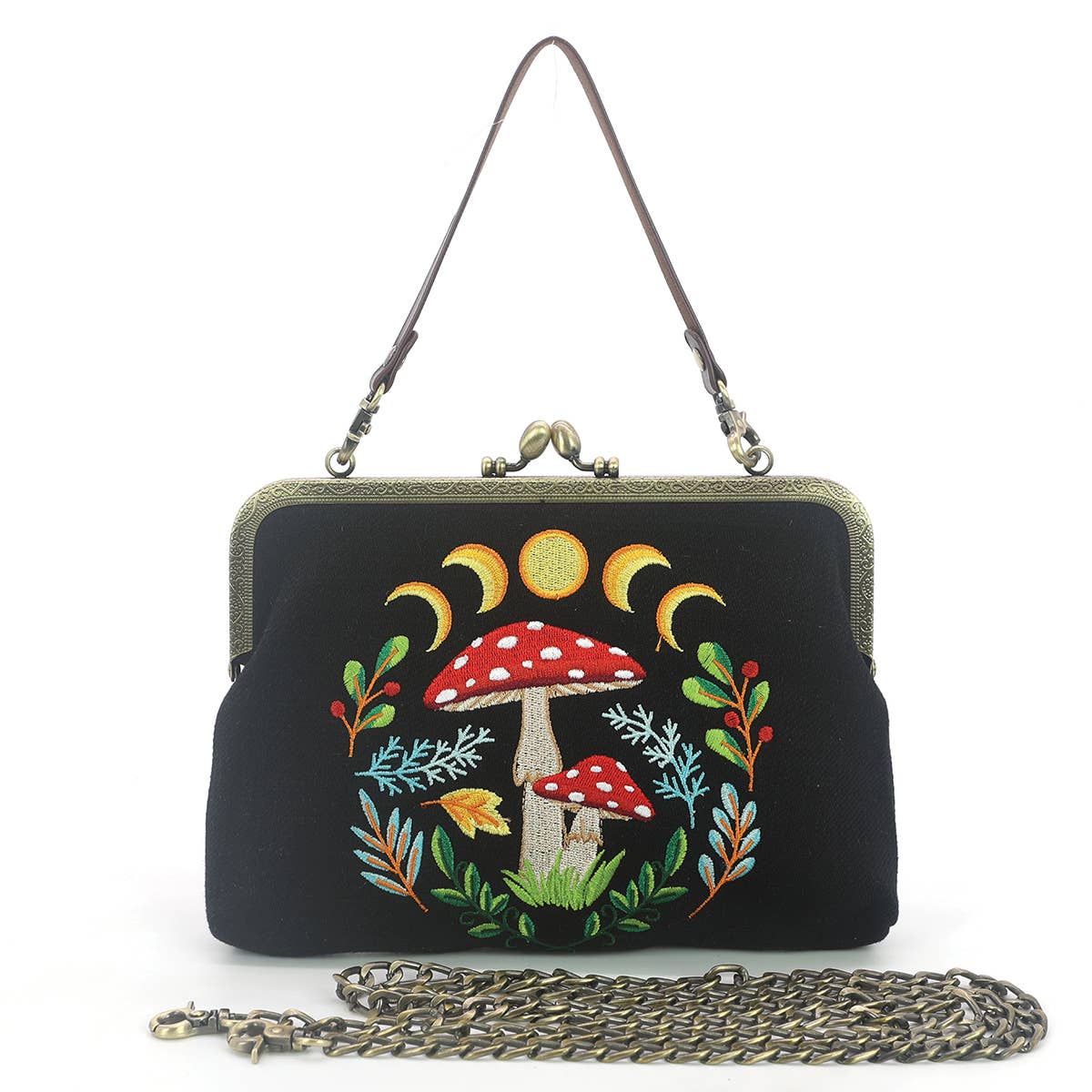 Celestial Mushroom Kisslock Bag — main product image