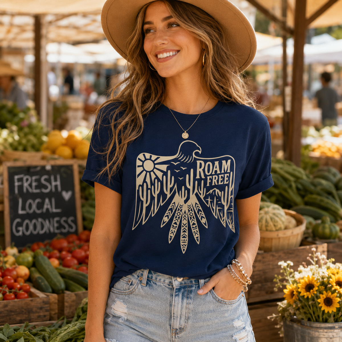Roam Free Thunderbird Graphic Tee — Southwestern Adventure T-Shirt