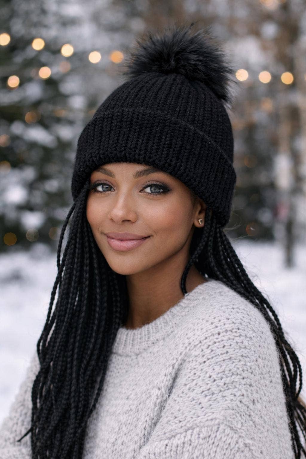 Double-Lined Handmade Knit Beanie – alternate product view 5