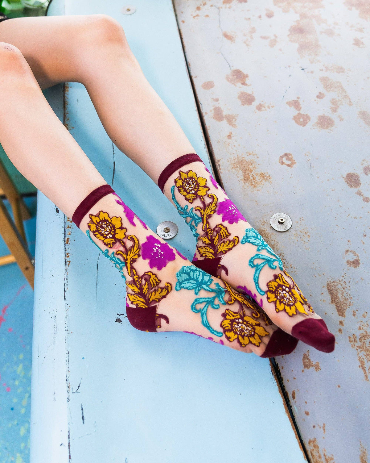 Sock Candy Gem Garden Sheer Crew Sock