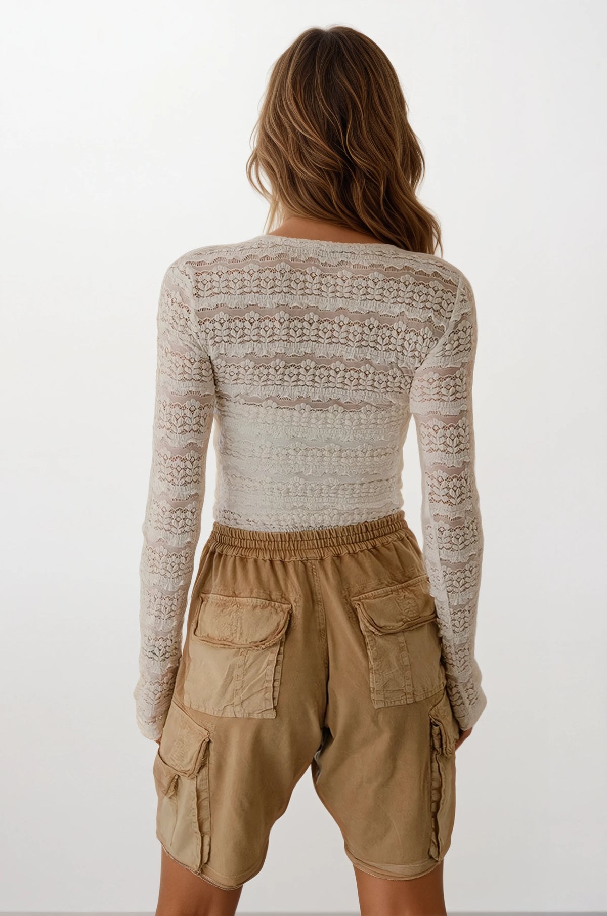 Ruffle Flower Lace Top - House of Caelo Athleisure Wear, Yoga Wear & Women's Clothing