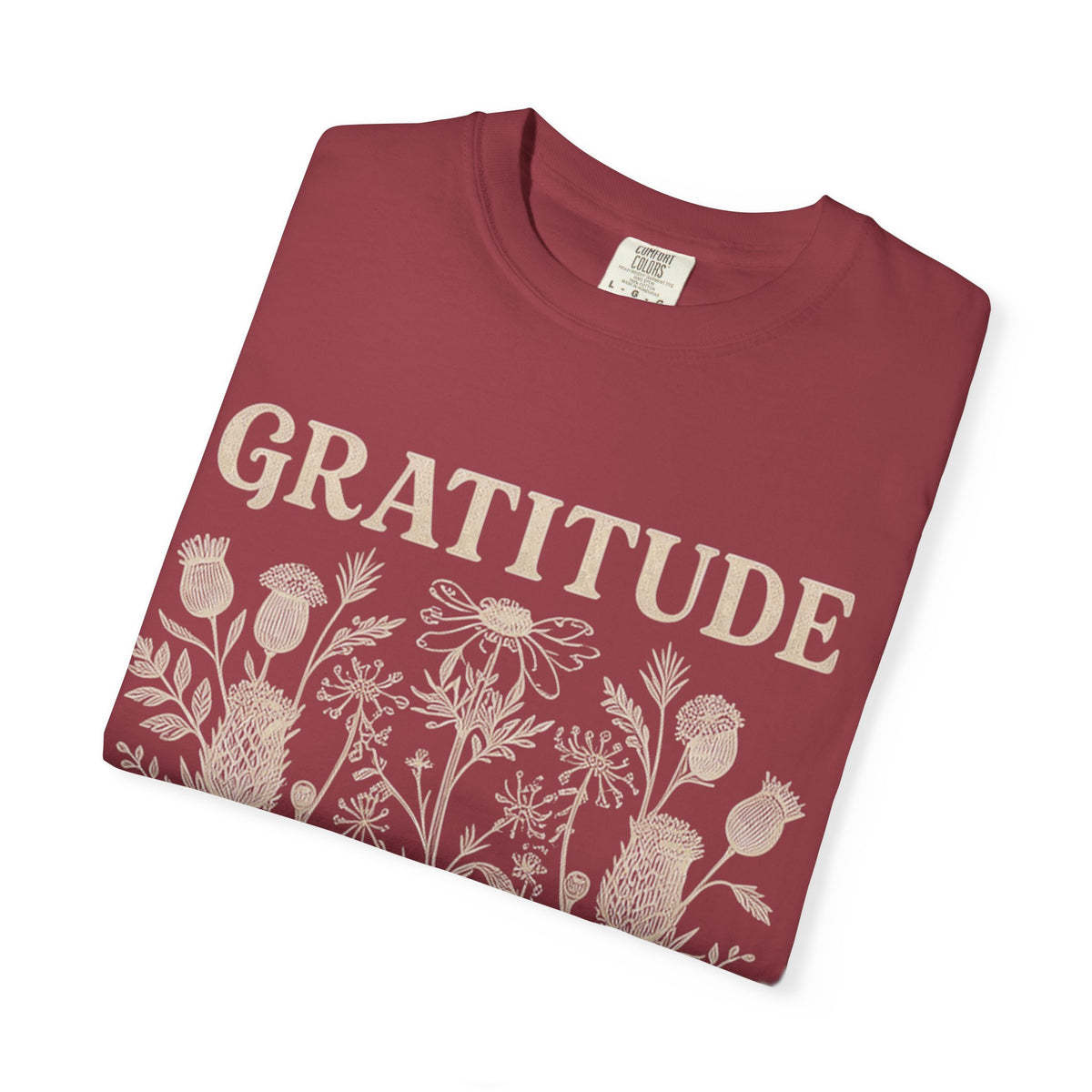 Gratitude Changes Everything Garment-Dyed Floral Tee
