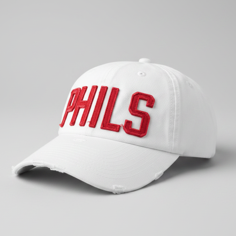White Embroidered Phillies Phils Baseball Cap