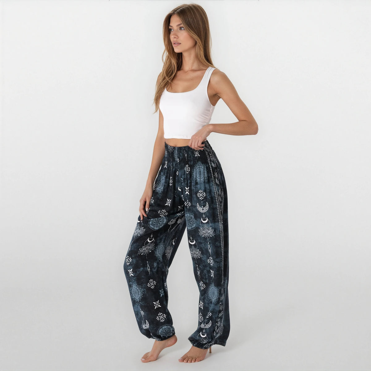 Twilight Lotus Harem Pants with Pockets - House of Caelo Athleisure Wear, Yoga Wear & Women's Clothing