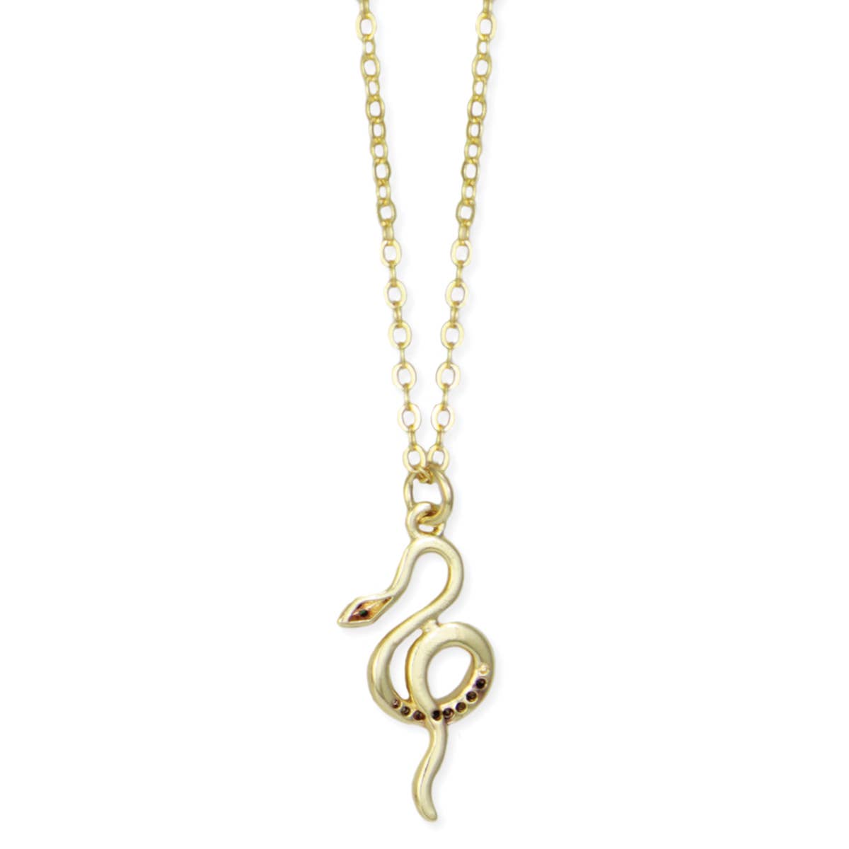 Gold Crystal Looping Snake Necklace - House of Caelo Athleisure Wear, Yoga Wear & Women's Clothing