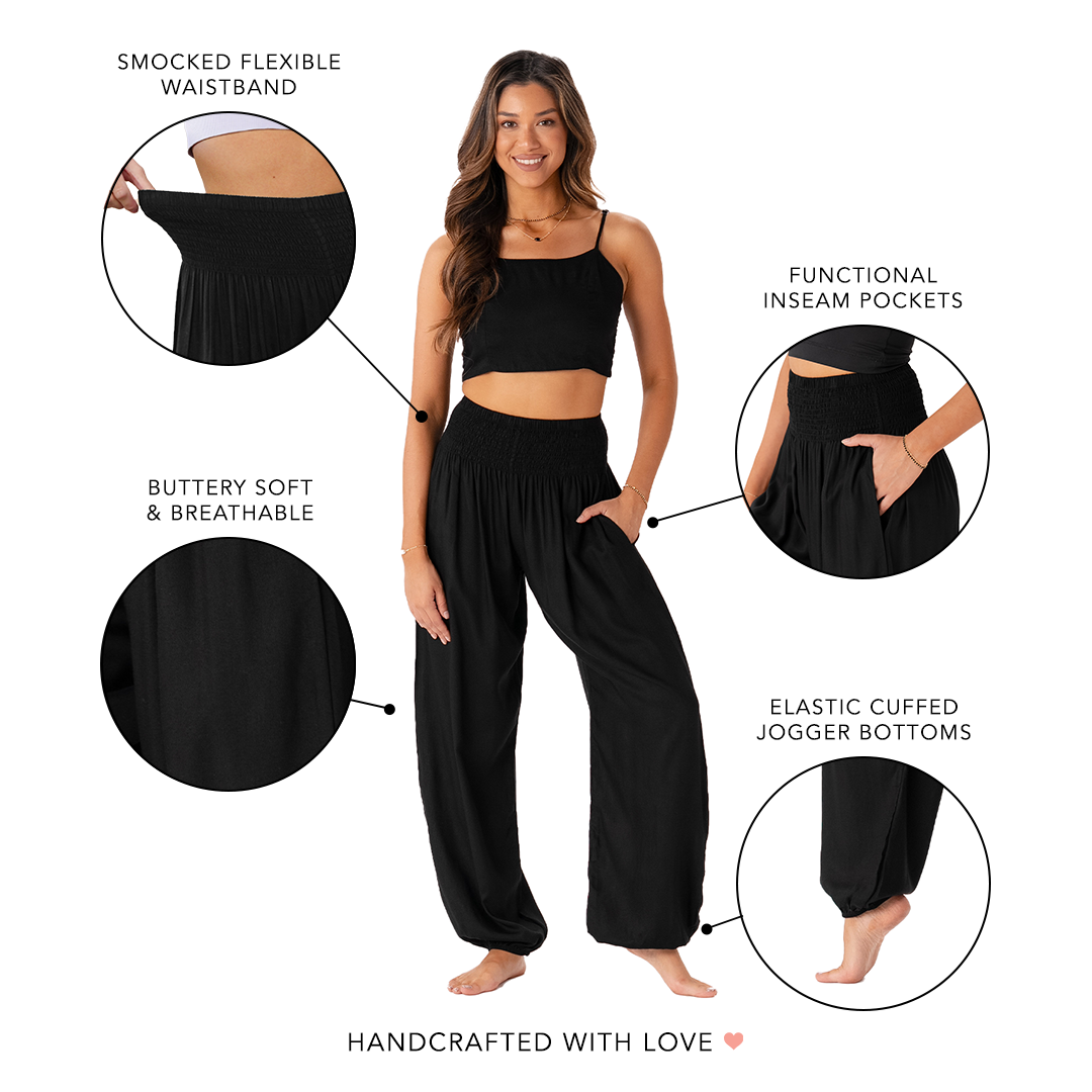 Black Harem Pants with Pockets — alternate product view 4