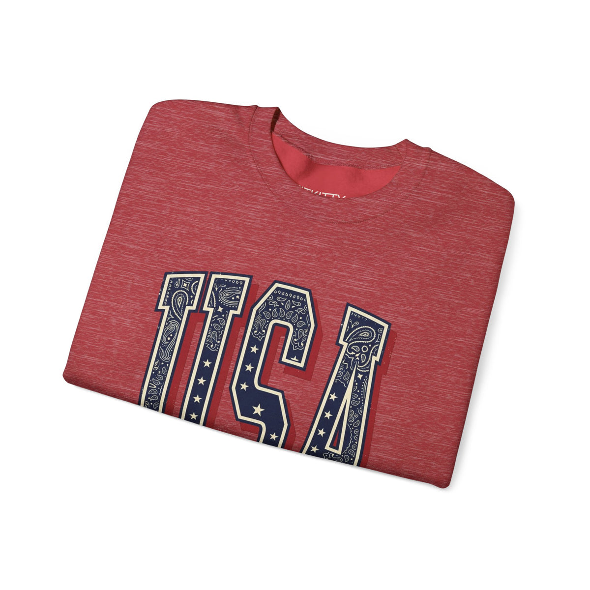 USA Varsity Embroidered Crewneck Sweatshirt | Vintage Patriotic Pullover, view 12 | Fitkitty Culture®
