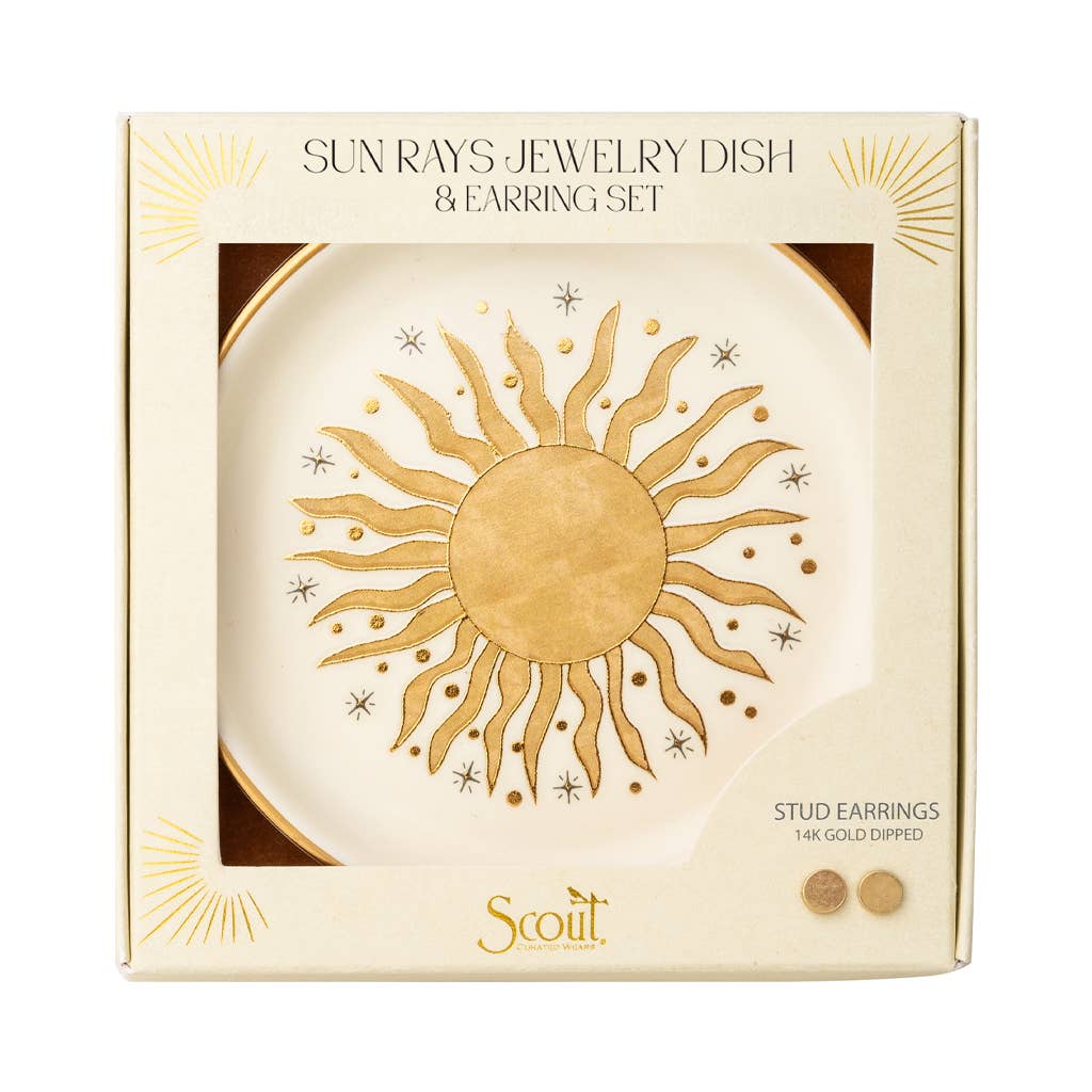 Sun Rays Jewelry Dish & Stud Earring Gift Set — main product image