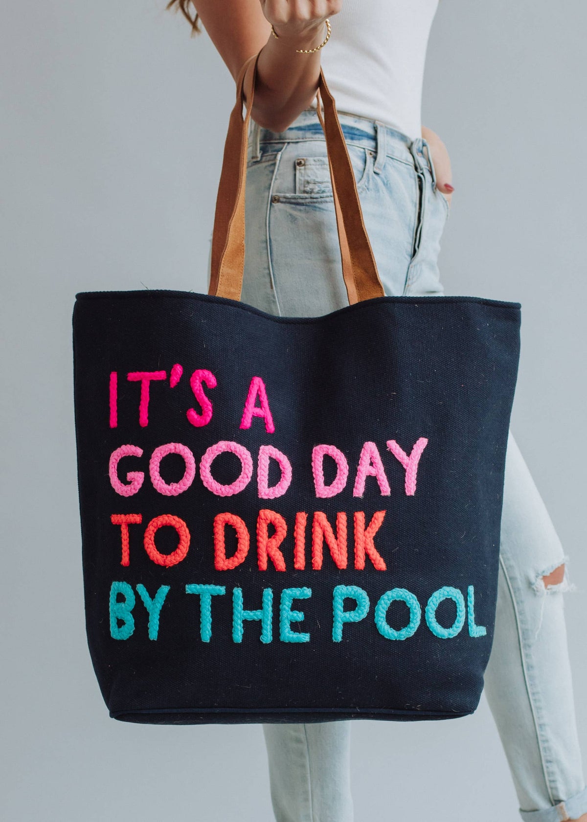 Navy Poolside Bliss Tote - House of Caelo Athleisure Wear, Yoga Wear & Women's Clothing