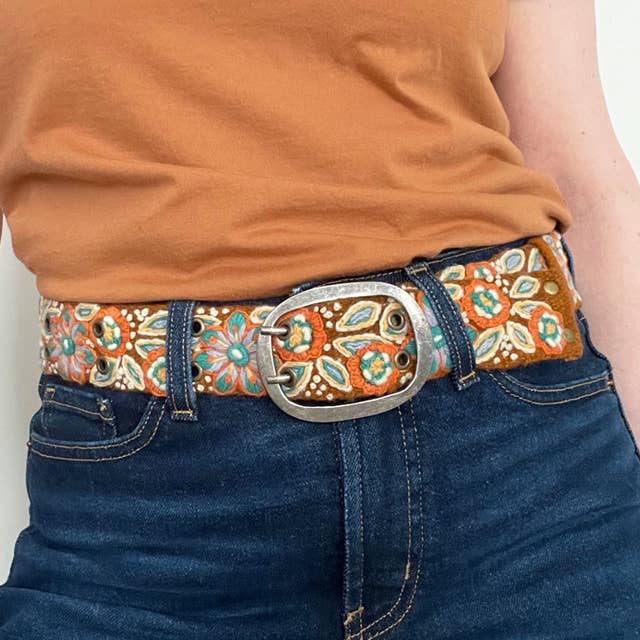 Desert Bloom Embroidered Belt - House of Caelo Athleisure Wear, Yoga Wear & Women's Clothing