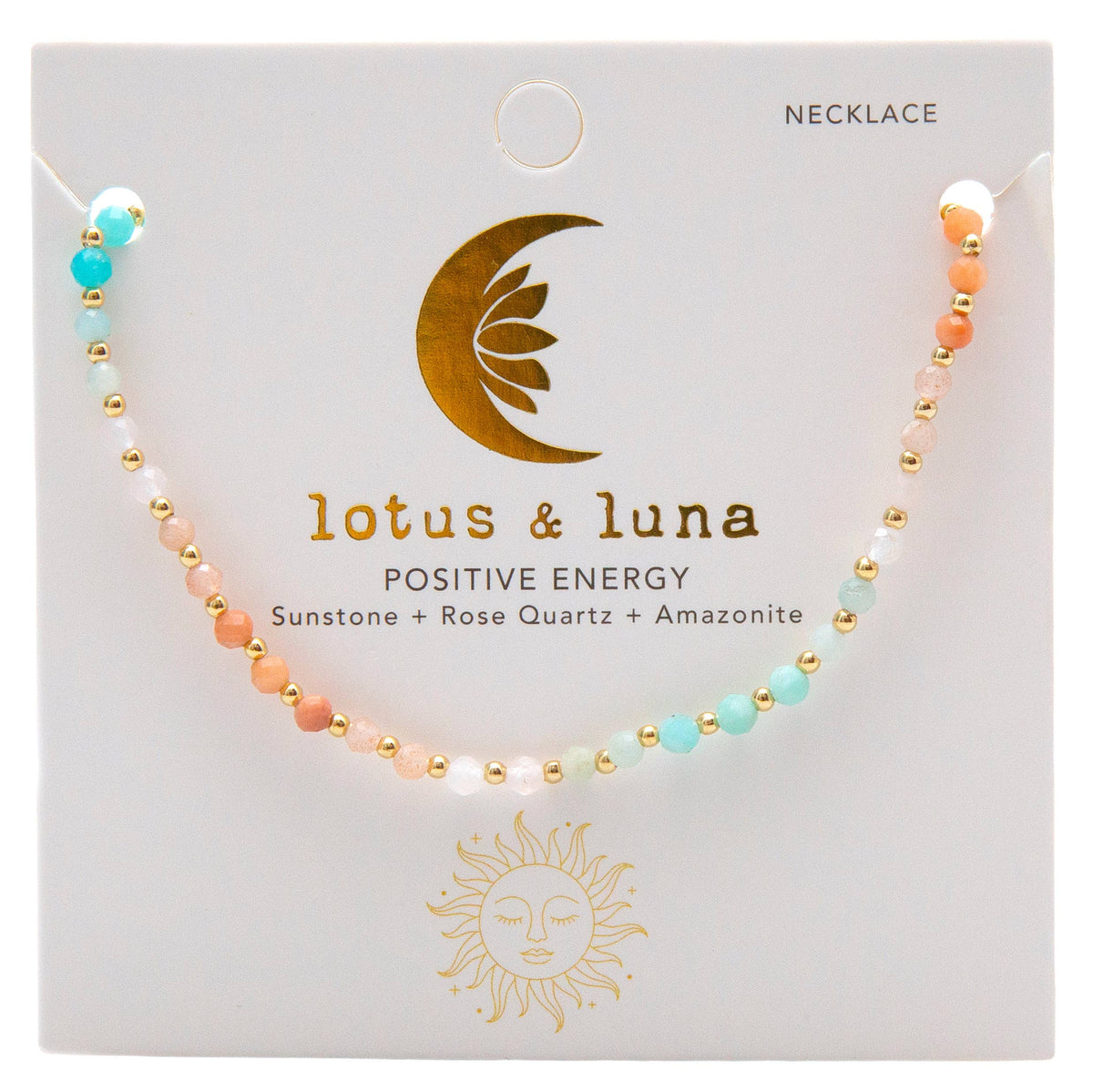 Positive Energy 3mm Healing Stone Necklace, product view 1