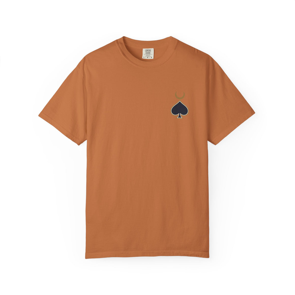Queen of Spades Tee | Celestial Playing Card Back Print Garment-Dyed T-Shirt