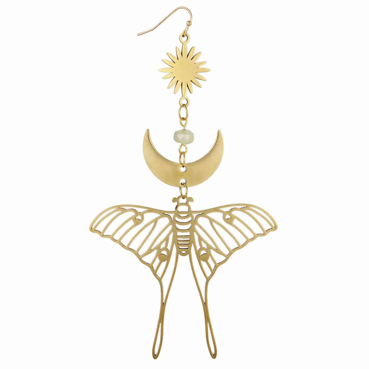 Celestial Luna Moth Oversized Gold Earrings, Accessories, ZAD, House of Caelo Athleisure Wear, Yoga Wear & Women's Clothing