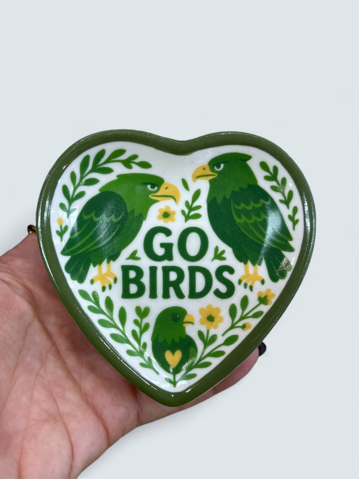 Birds Heart Shaped Ceramic Trinket Jewelry Dish Philadelphia — alternate product view 2