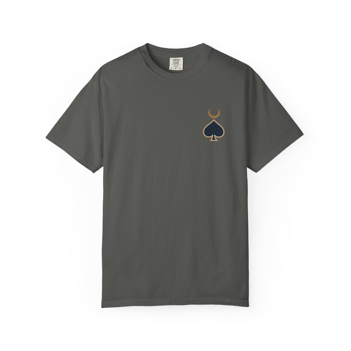 Queen of Spades Tee | Celestial Playing Card Back Print Garment-Dyed T-Shirt