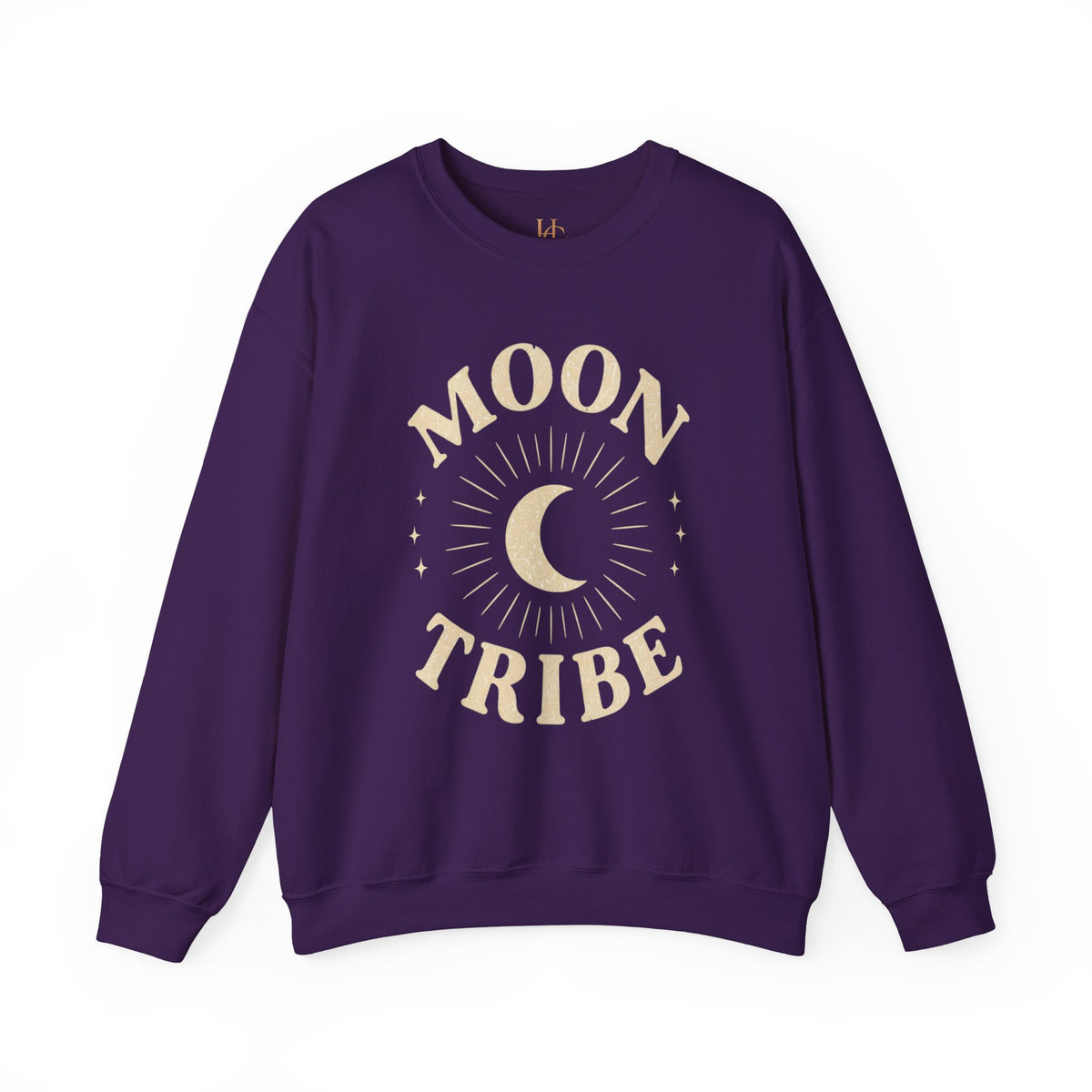 Moon Tribe Crewneck Sweatshirt — Celestial Moon Graphic Pullover - Jewel Tones — alternate product view 6