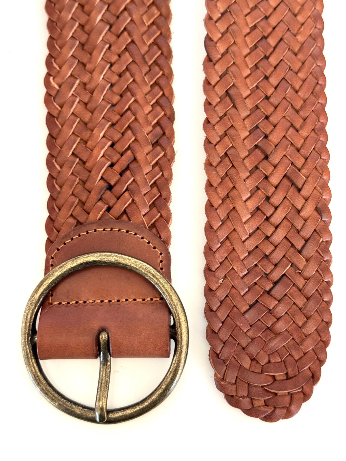 Heritage Cognac Braided Leather Belt