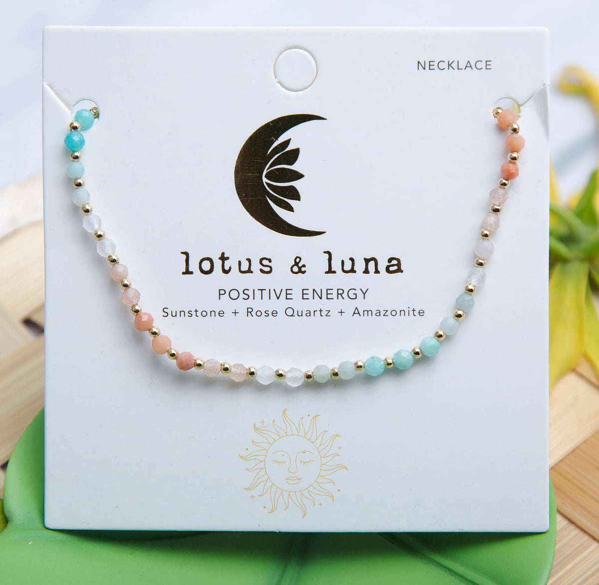 Positive Energy 3mm Healing Stone Necklace, product view 9