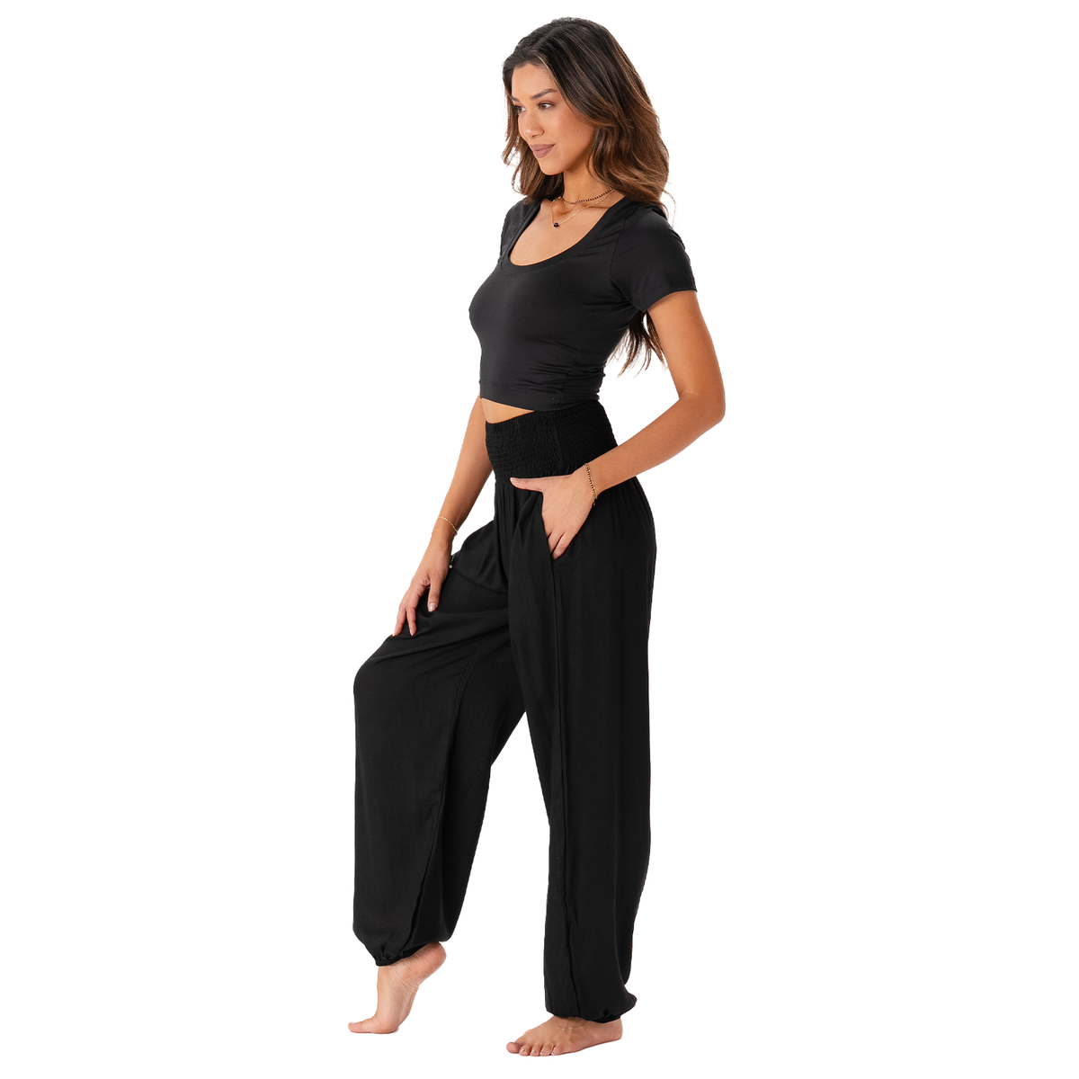 Black Harem Pants with Pockets — alternate product view 7