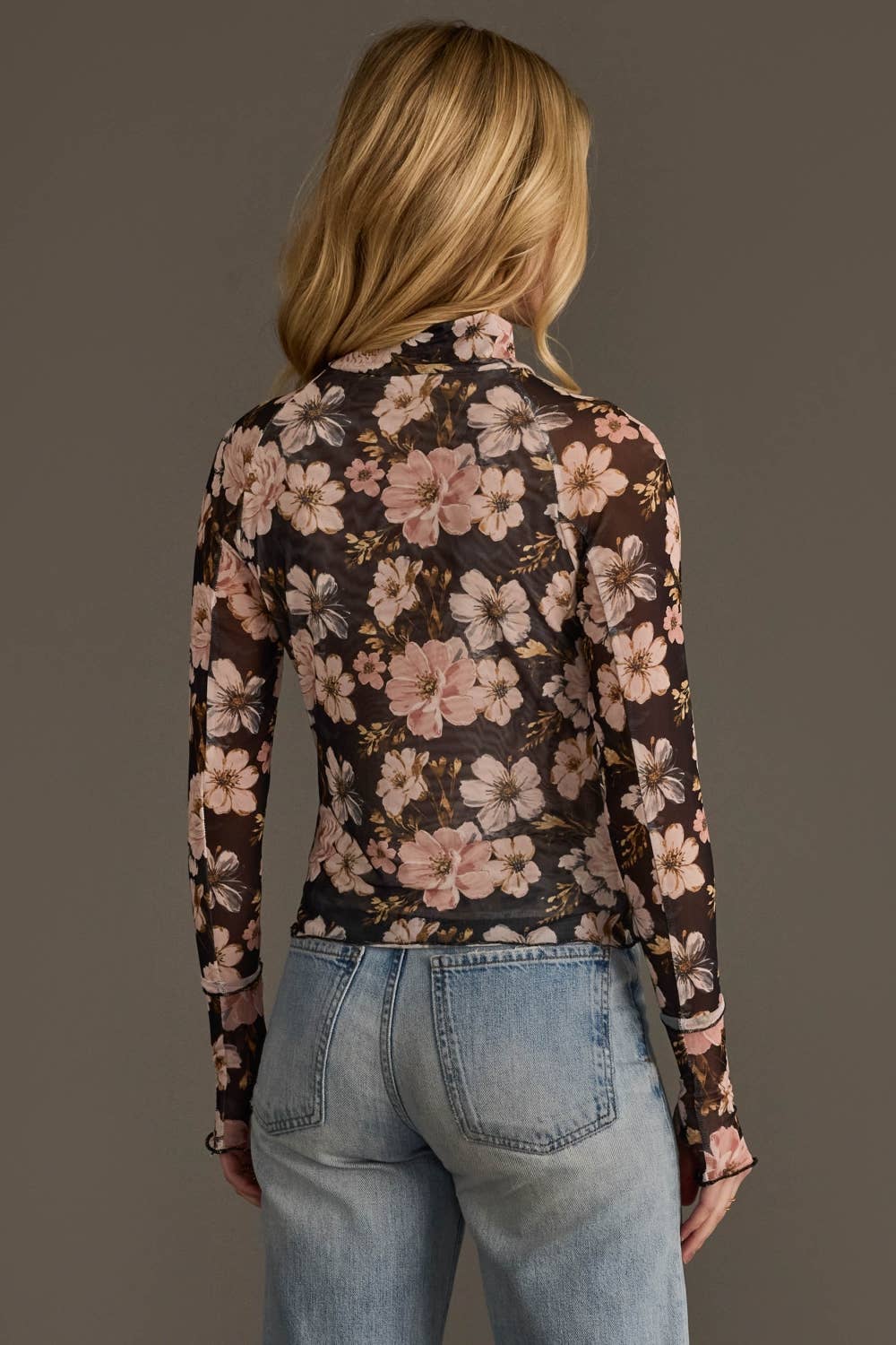 Black & Lt. Pink Floral Mesh Top - Fitkitty Culture Athleisure Wear, Yoga Wear & Women's Clothing