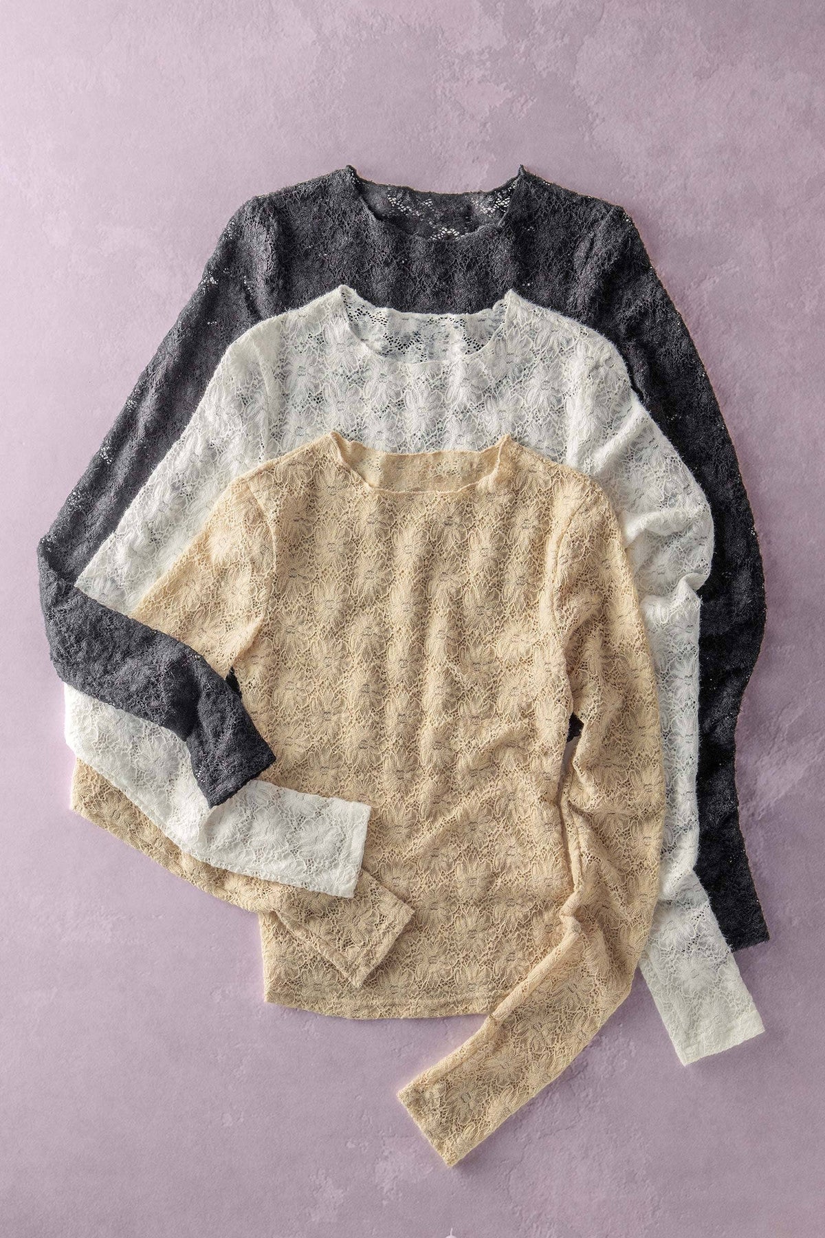 Romantic Floral Stretch Lace Layering Top - House of Caelo Athleisure Wear, Yoga Wear & Women's Clothing