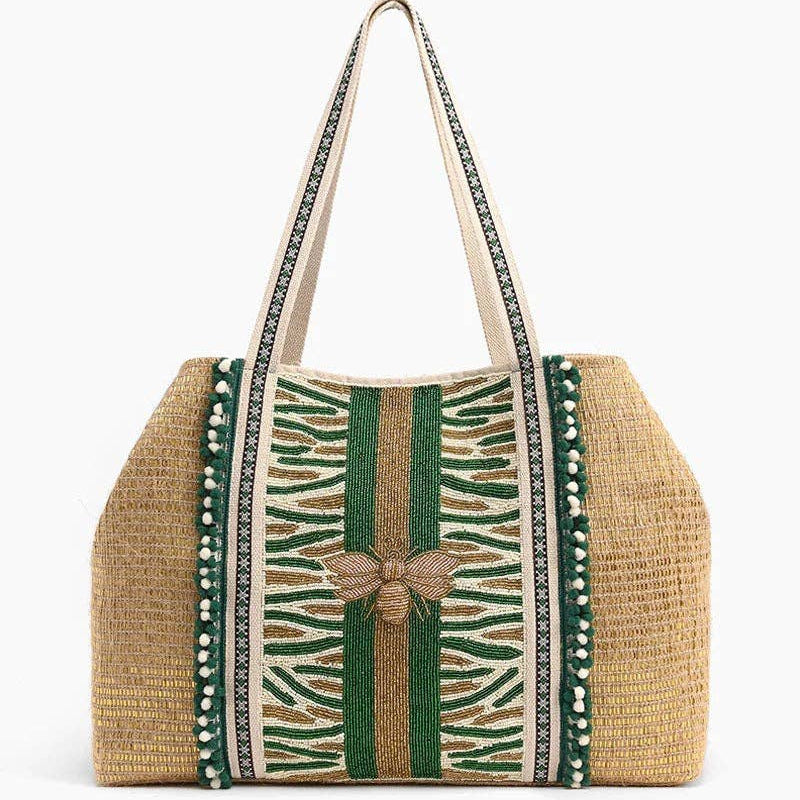 Bee Green Embellished Tote — main product image