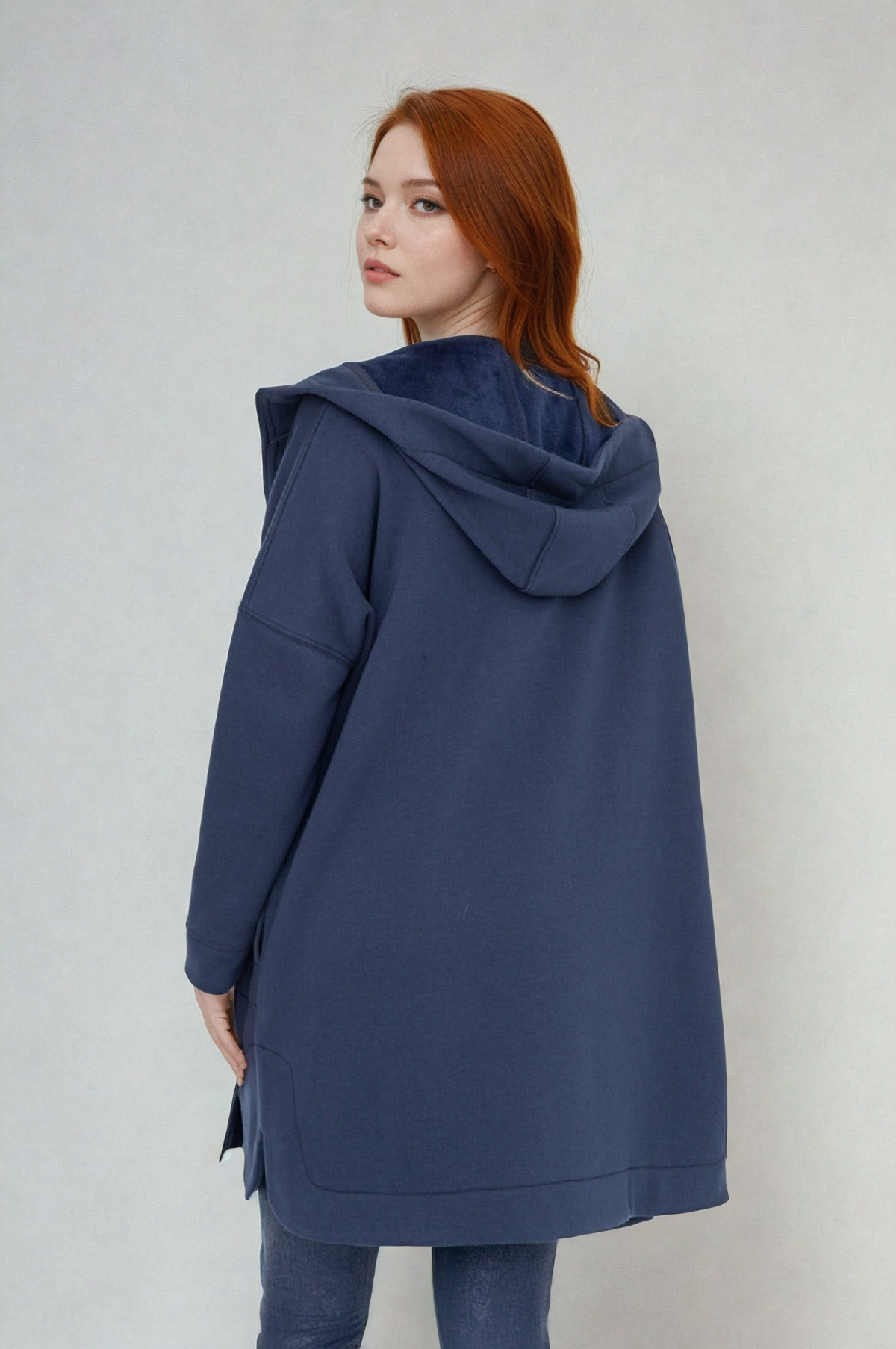 Cozy Comfort Zip Up Hoodie Jacket Teal Navy, Clothing, Mono B, House of Caelo Athleisure Wear, Yoga Wear & Leggings