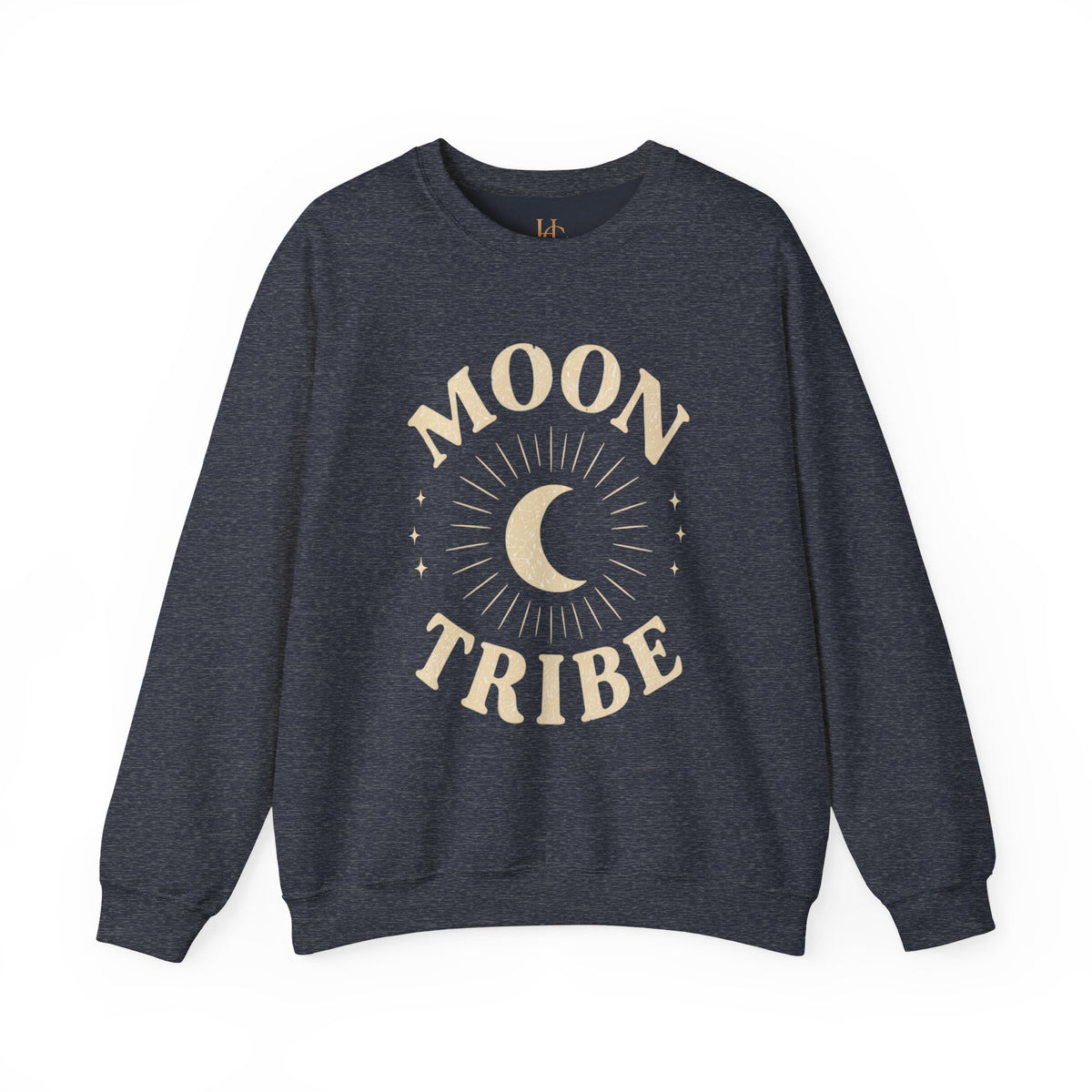 Moon Tribe Crewneck Sweatshirt — Celestial Moon Graphic Pullover - Jewel Tones — alternate product view 7