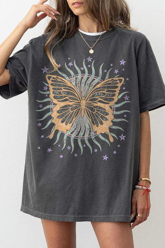 Sunlit Butterfly Boho Tee, , House of Caelo Athleisure Wear, Yoga Wear & Leggings, House of Caelo Athleisure Wear, Yoga Wear & Women's Clothing