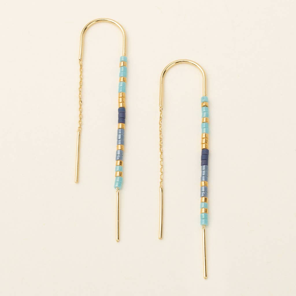 Chromacolor Miyuki Thread Earring - Cobalt Multi/Gold - Fitkitty Culture Athleisure Wear, Yoga Wear & Women's Clothing