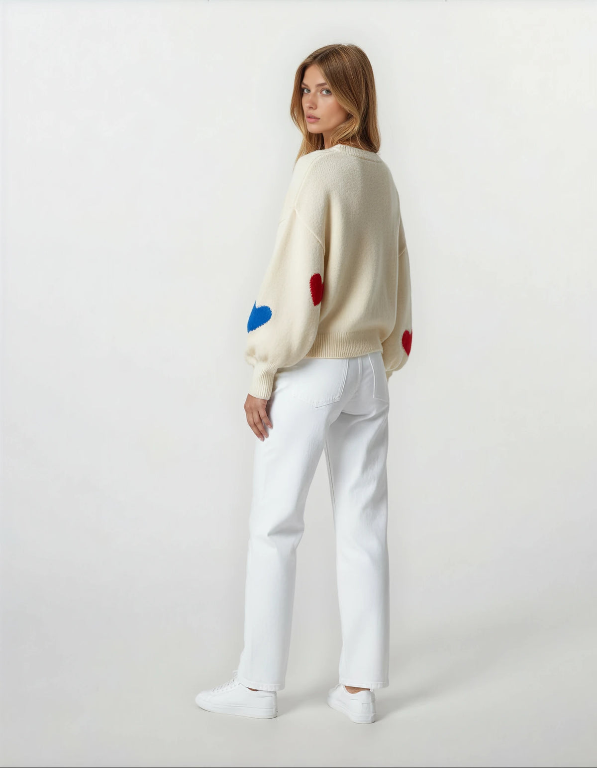 Happy Hearts Knit Sweater - House of Caelo Athleisure Wear, Yoga Wear & Women's Clothing