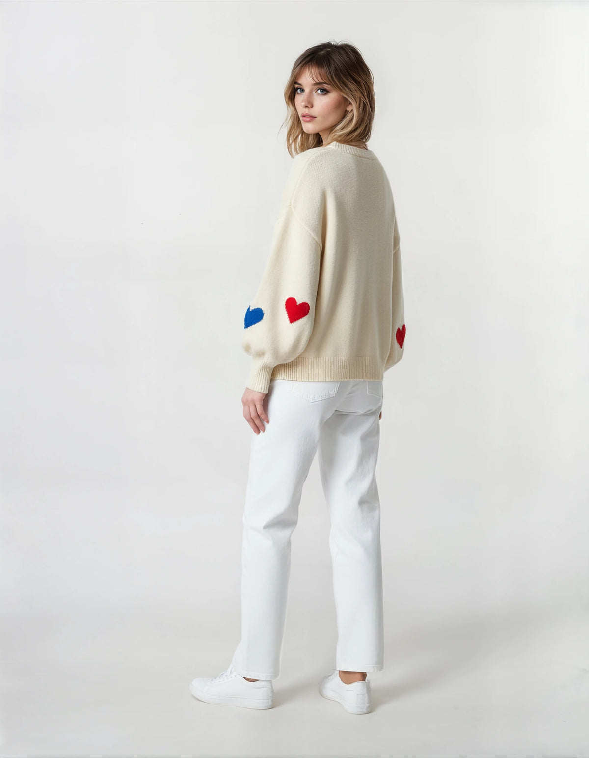 Happy Hearts Knit Sweater - House of Caelo Athleisure Wear, Yoga Wear & Women's Clothing