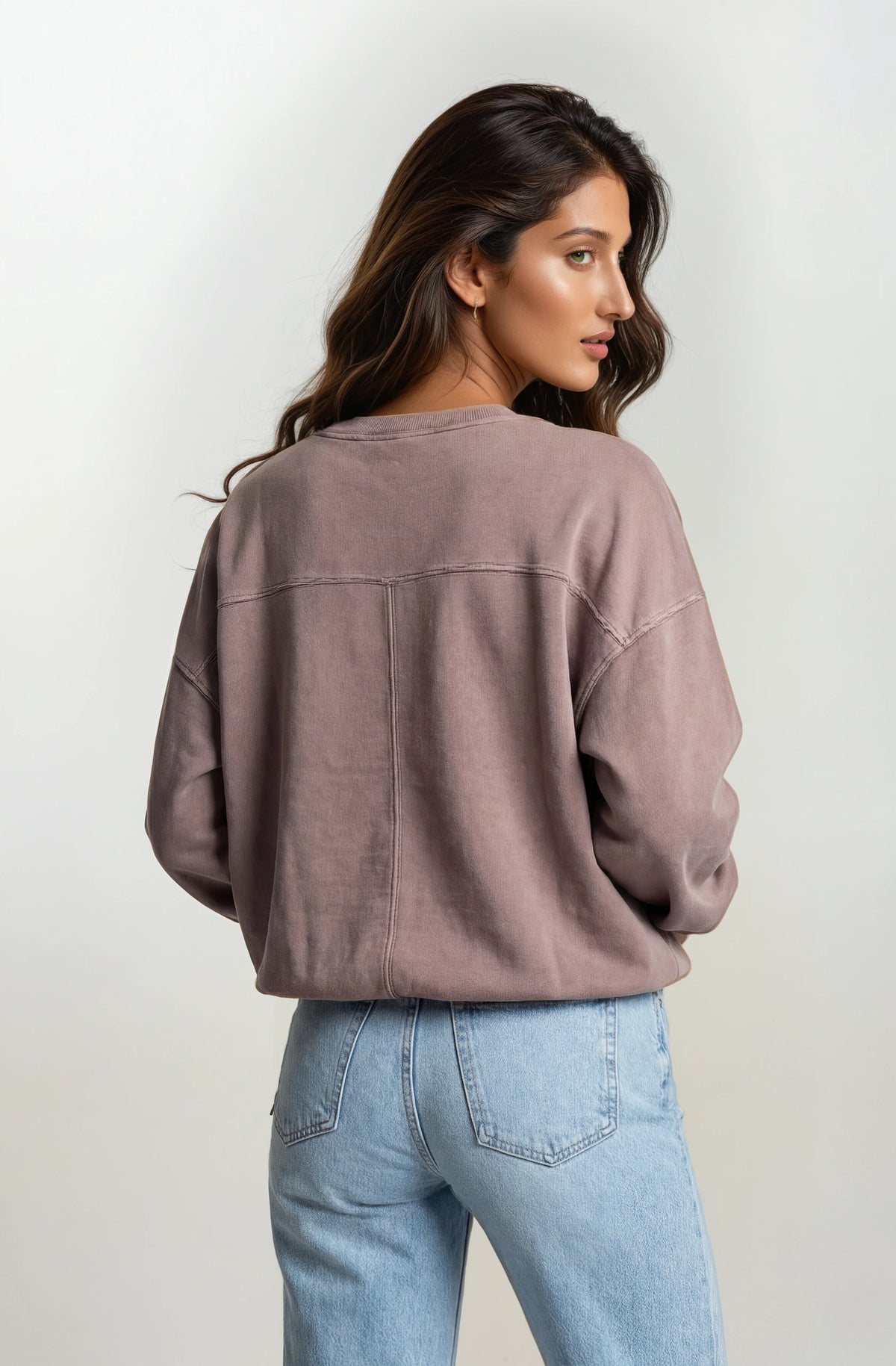 Boho "Love" Embellished Mineral Wash Sweatshirt - House of Caelo Athleisure Wear, Yoga Wear & Women's Clothing
