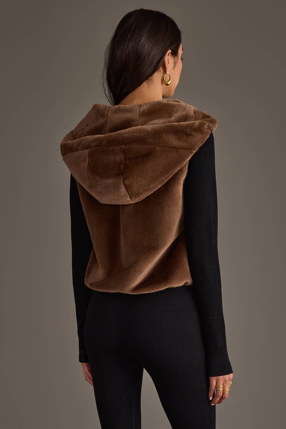 Brown Faux Fur Vest - Fitkitty Culture Athleisure Wear, Yoga Wear & Women's Clothing