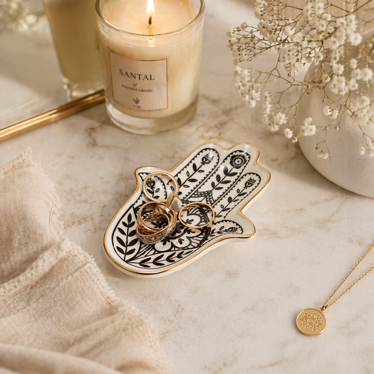 Sacred Hamsa Trinket Tray — main product image