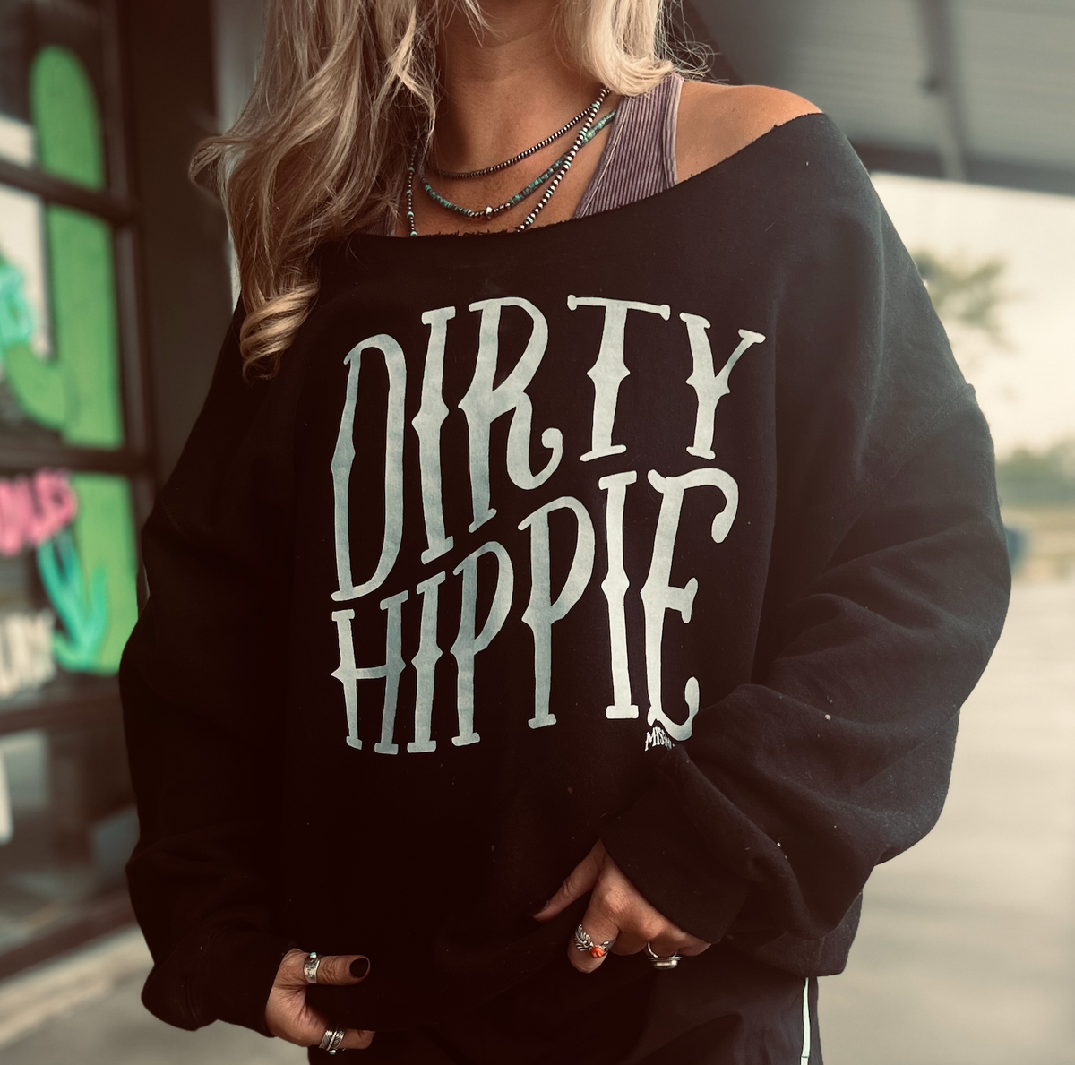 Dirty Hippie Black Sweatshirt - Fitkitty Culture Athleisure Wear, Yoga Wear & Women's Clothing