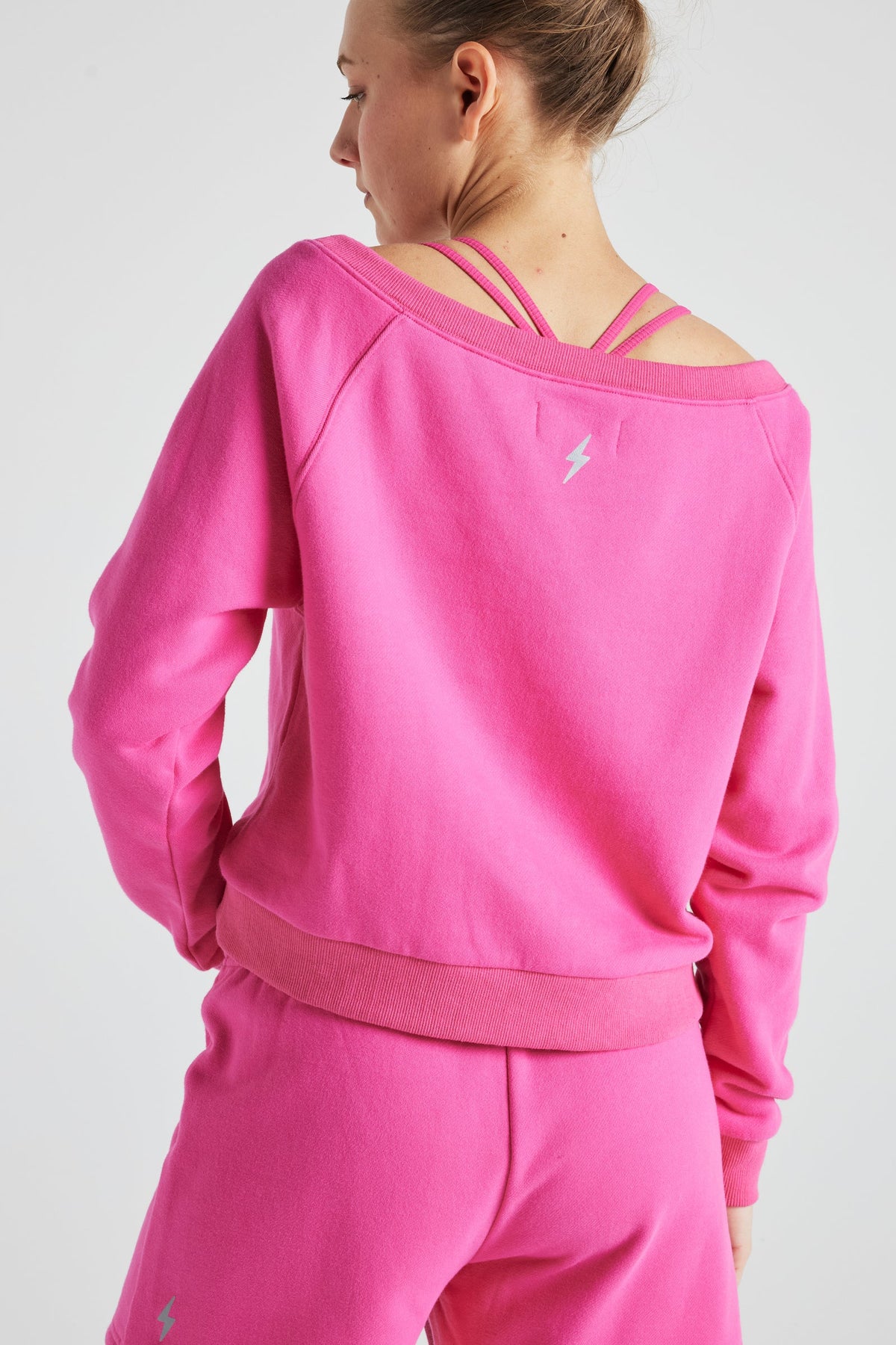 Off Shoulder Sweatshirt in PINK, Clothing, Electric Yoga, House of Caelo Athleisure Wear, Yoga Wear & Women's Clothing