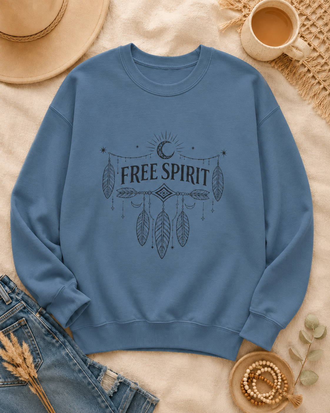 Free Spirit Dreamcatcher Crewneck Sweatshirt — alternate product view 8
