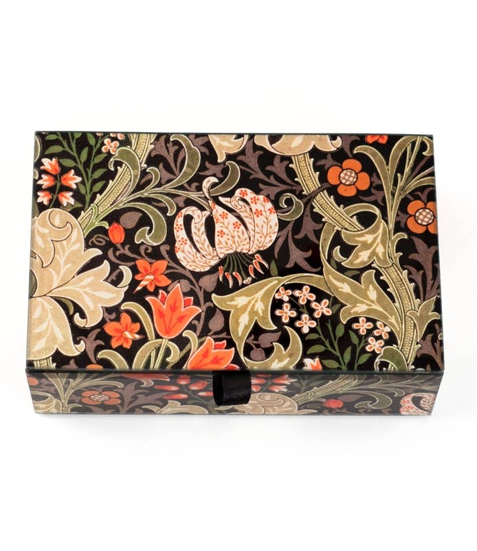 Floral patterned jewelry box on a white background