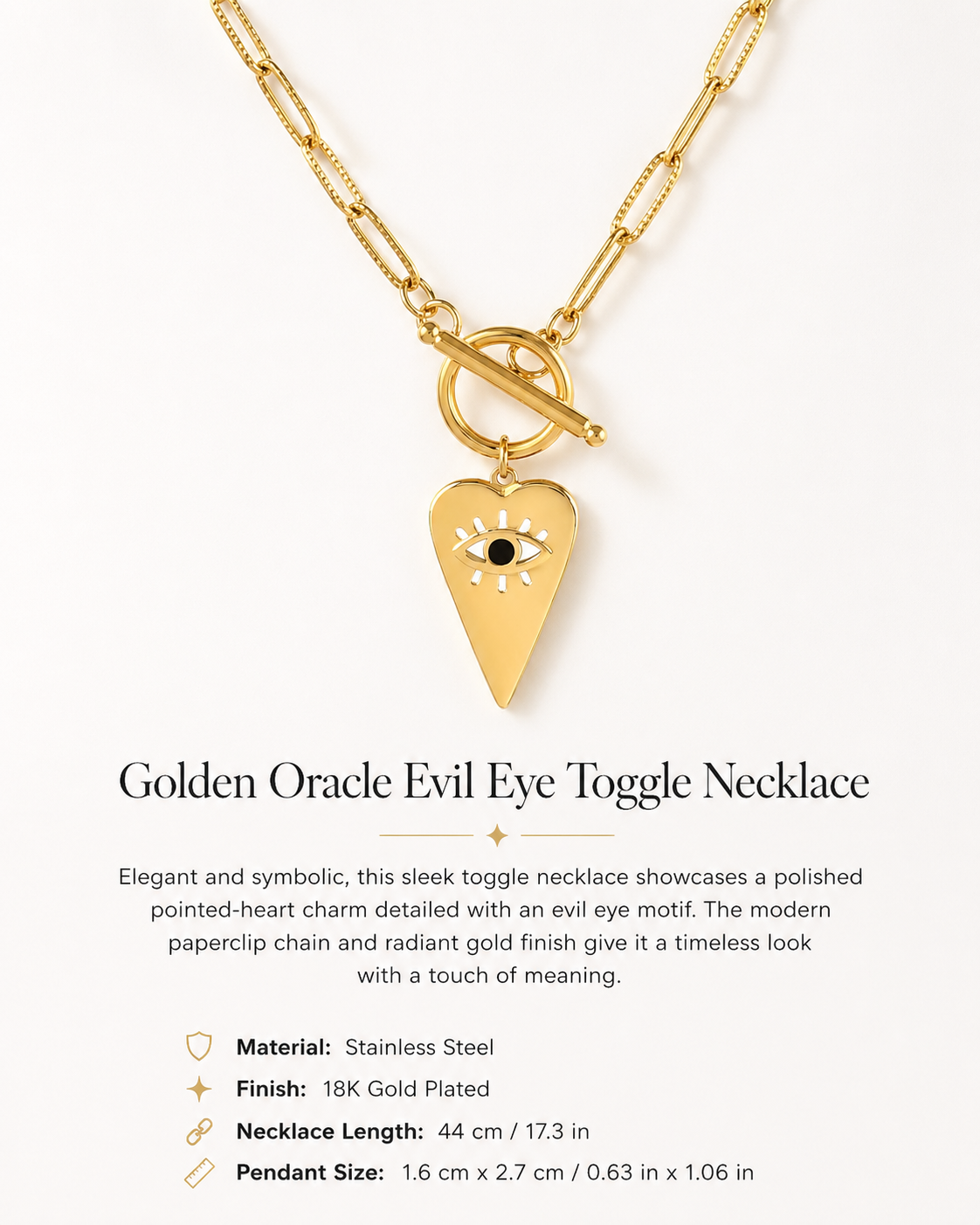 Golden Oracle Toggle Necklace - Fitkitty Culture Athleisure Wear, Yoga Wear & Women's Clothing