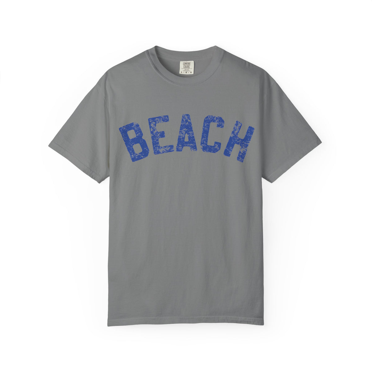 Gray tshirt with beach on it